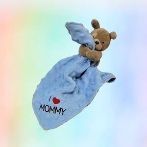 CARTER'S I Love Mommy Puppy Minky Dot Security Blanket Lovey Rattle 2016 T02